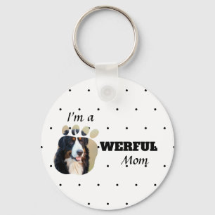 Pawerful Mom Custom Dog Photo Cute Pet Parent Keychain