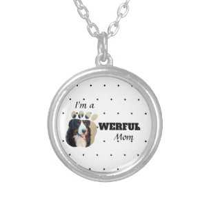 Pawerful Mom Custom Dog Photo Cute Pet Parent Silver Plated Necklace