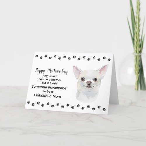 Pawesome Best Chihuahua Dog Mom Mothers Day Holiday Card
