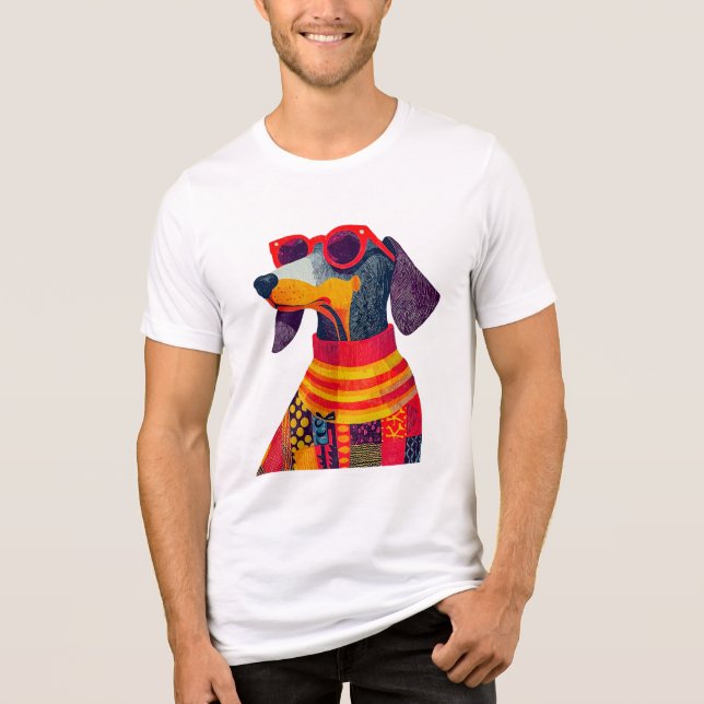Pawfect Dachshund Wienerdog Doxie Dogdad In Style  Tri-Blend Shirt (Front)