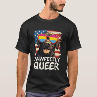 Pawfectrly Queer Labrador Panual Flag Sunglasses T-Shirt
