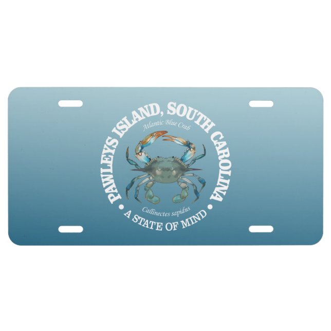 Pawleys Island (blue crab) License Plate (Front)