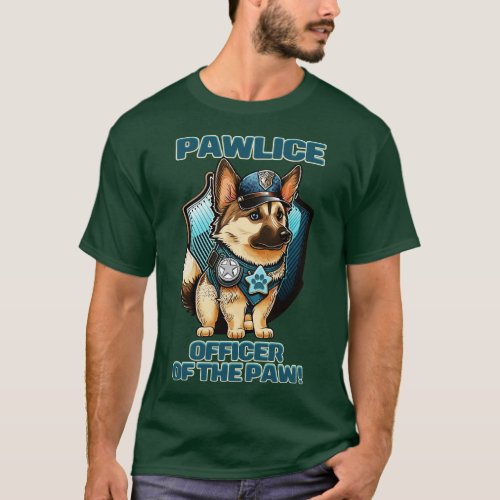 Pawlice Officer of the Paw Police K9 Dog T_Shirt