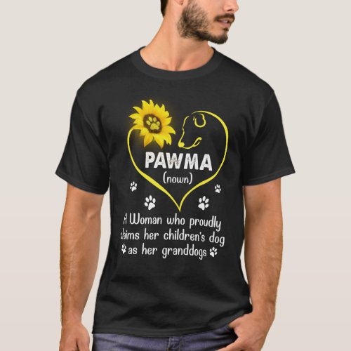 Pawma Dog Lover Sunflower Mothers Day T_Shirt