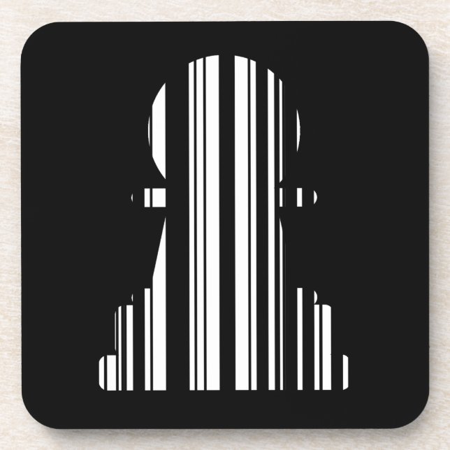 PAWN BAR CODE Chess Piece Pattern Design Beverage Coaster (Front)