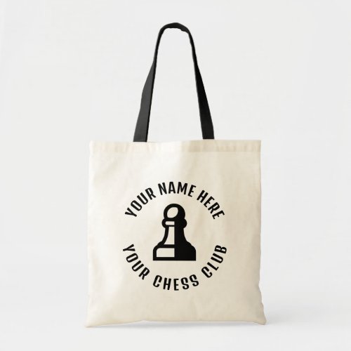 Pawn chess piece logo custom tote bags