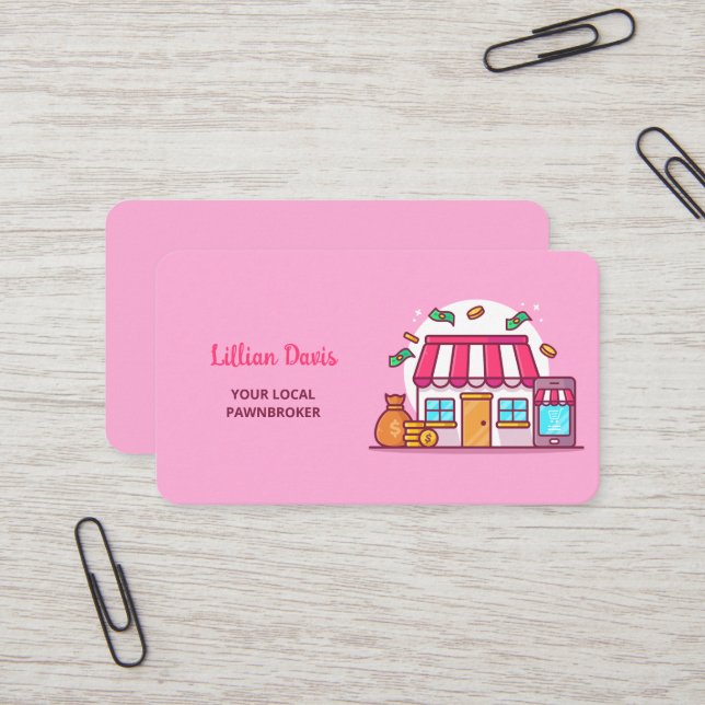 Pawn Shop Business Card (Front/Back In Situ)