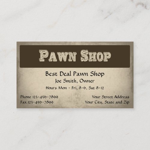 Pawn Shop Business Card