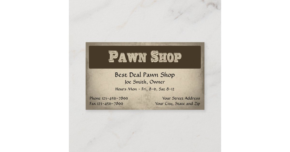 Pawn Shop Business Card Zazzle