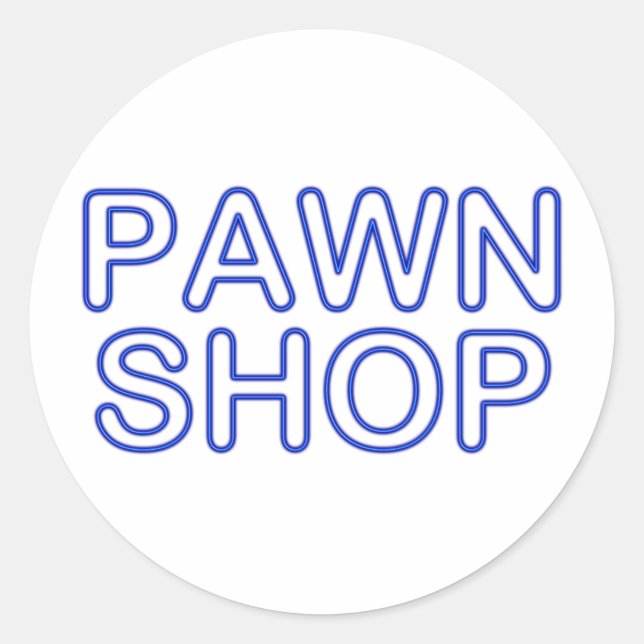 pawn shop : electric sign classic round sticker (Front)