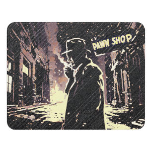 Pawn Shop Retro Urban Gritty Pop Art Style Door Sign