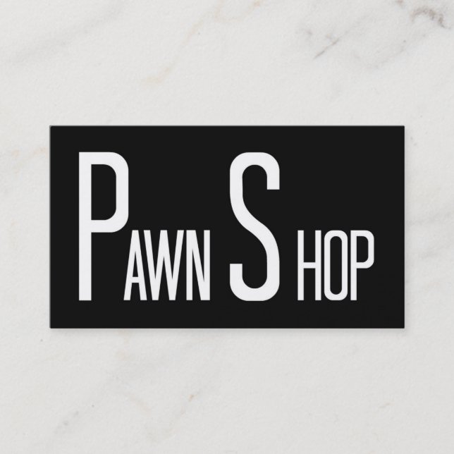 Pawn Shop Word Business Card (Front)