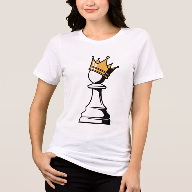 pawn with a crown Tri-Blend shirt (Front)