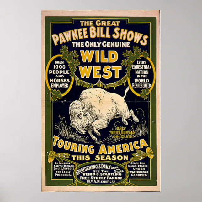 Pawnee Bill Shows Wild West Poster | Zazzle