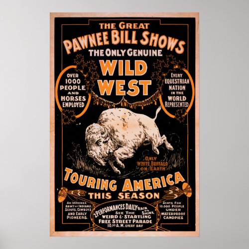 Pawnee Bill Wild West Show Poster