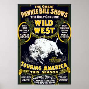 : Indian Riding Pinto Horse Red Eagle Buffalo Bill Wild West 12  X 16 Image Size Vintage Poster Reproduction: Prints: Posters & Prints