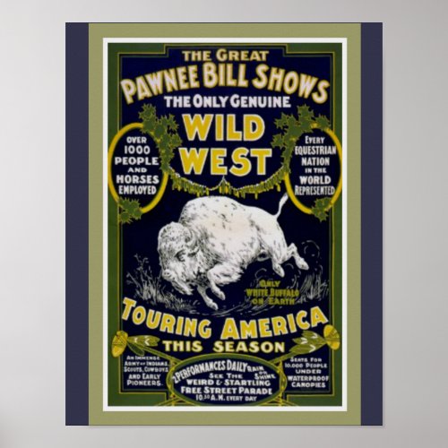 Pawnee Bills Wild West Show Poster 11 x14