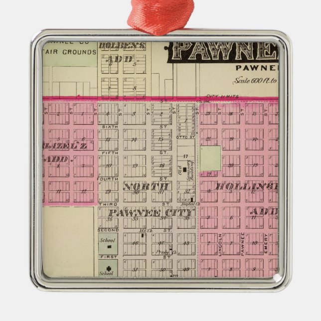 Pawnee City, Nebraska Metal Ornament (Front)