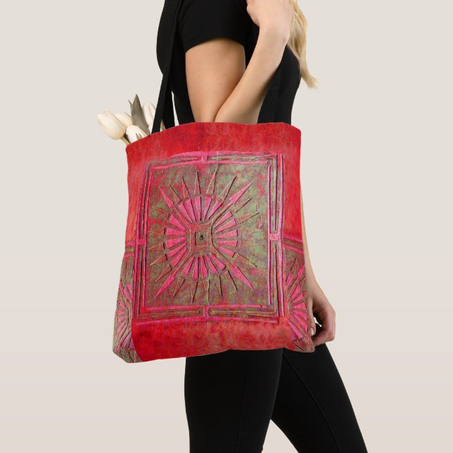 PAWNEE MORNING STAR, Red GreenTote Bag (Close Up)