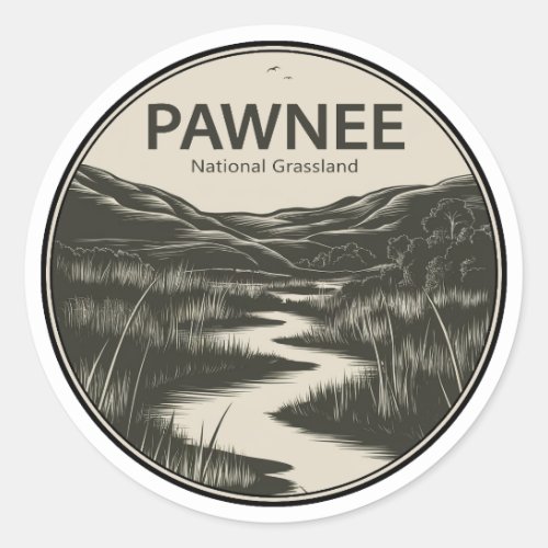 Pawnee National Grassland Colorado Stream Classic Round Sticker