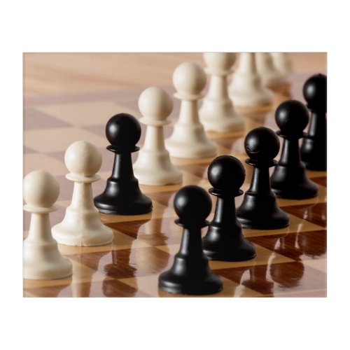 Pawns on Chess Board Acrylic Print
