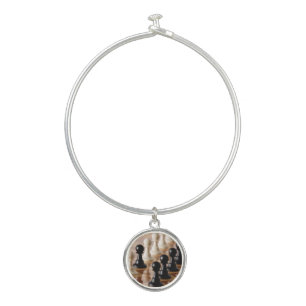Pawns on Chess Board Bangle Bracelet