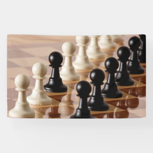 Pawns on Chess Board Banner