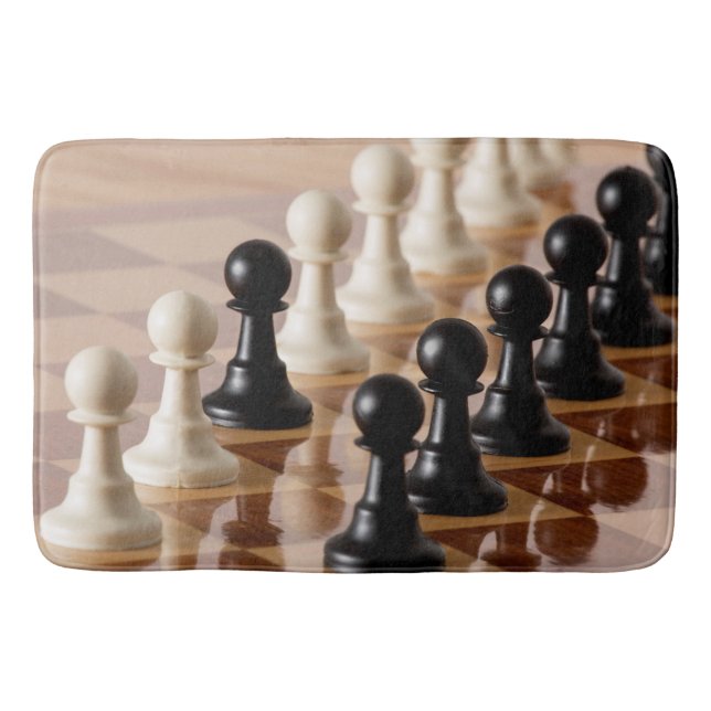 Pawns on Chess Board Bath Mat (Front)