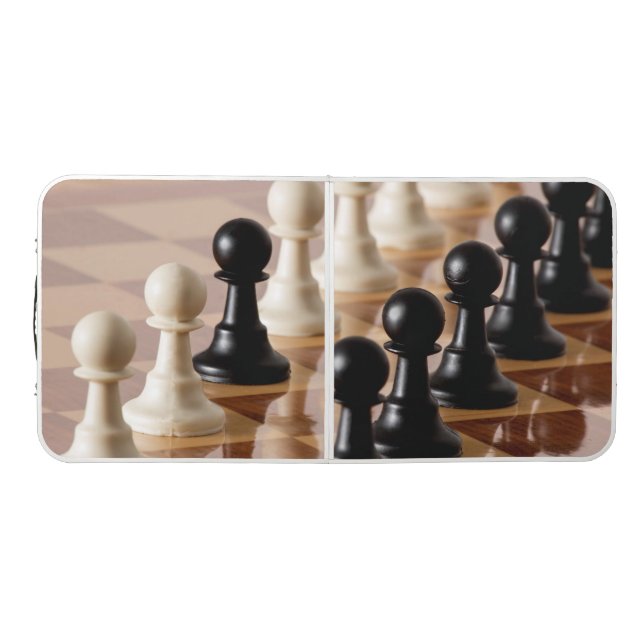Pawns on Chess Board Beer Pong Table (Top)