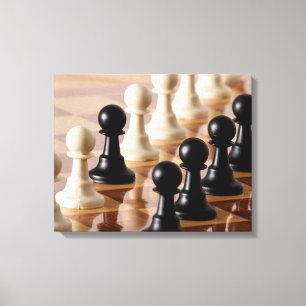 Pawns on Chess Board Canvas Print