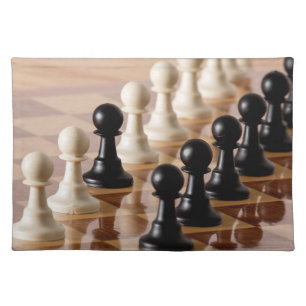 Pawns on Chess Board Cloth Placemat