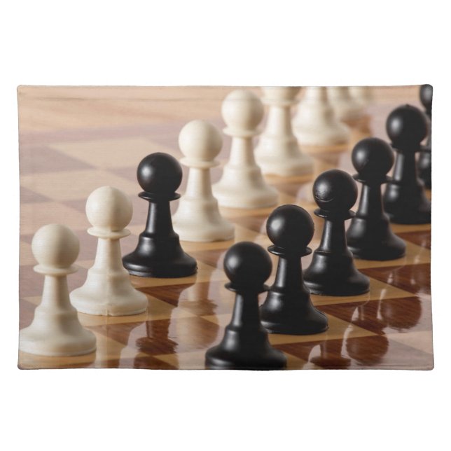 Pawns on Chess Board Cloth Placemat (Front)