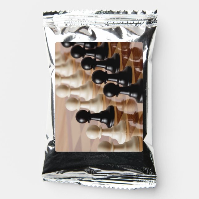 Pawns on Chess Board Coffee Drink Mix (Front)