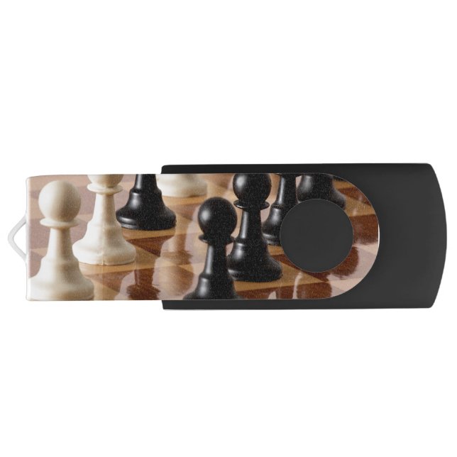 Pawns on Chess Board Flash Drive (Back)