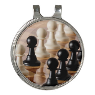 Pawns on Chess Board Golf Hat Clip