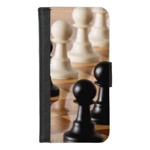 Pawns on Chess Board iPhone 87 Wallet Case