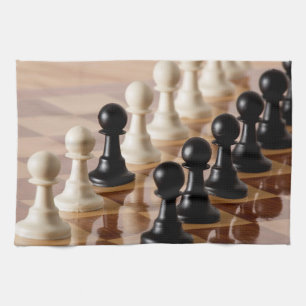 Pawns on Chess Board Kitchen Towel