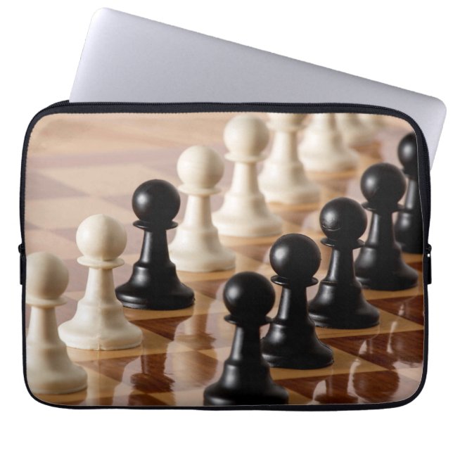 Pawns on Chess Board Laptop Sleeve (Front)