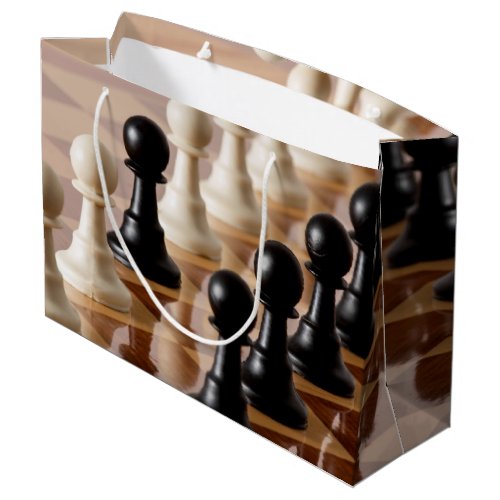 Pawns on Chess Board Large Gift Bag