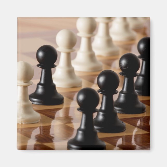 Pawns on Chess Board Magnet (Front)