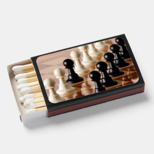 Pawns on Chess Board Matchboxes