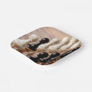 Pawns on Chess Board Paper Plates