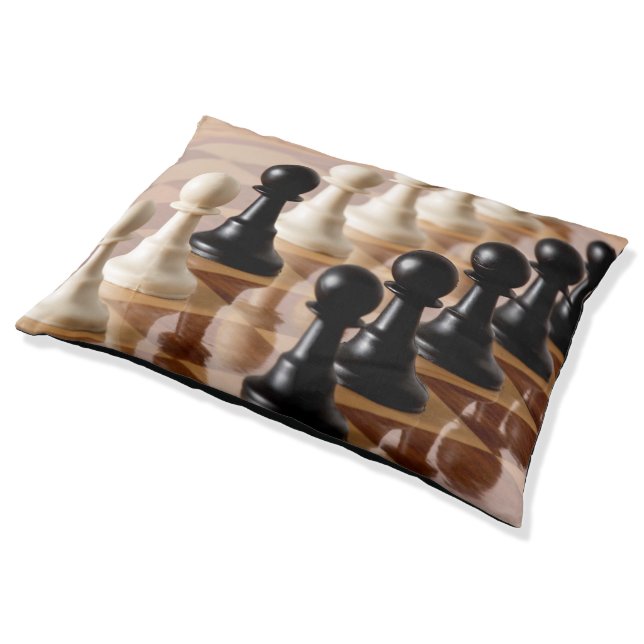 Pawns on Chess Board Pet Bed (Angled)