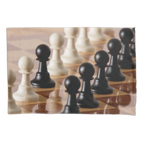 Pawns on Chess Board Pillow Case