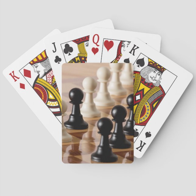 Pawns on Chess Board Poker Cards (Back)