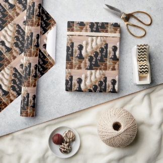 Pawns on Chess Board Wrapping Paper