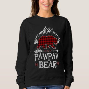 Pawpaw Bear Christmas Pajama Red Plaid Buffalo Fam Sweatshirt