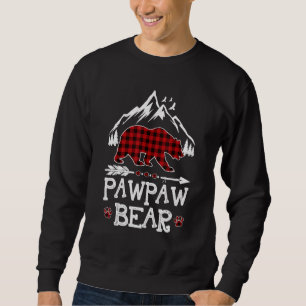 Pawpaw Bear Christmas Pajama Red Plaid Buffalo Fam Sweatshirt