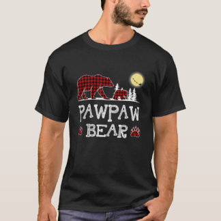 Pawpaw Bear Christmas Pajama Red Plaid Buffalo Fam T-Shirt