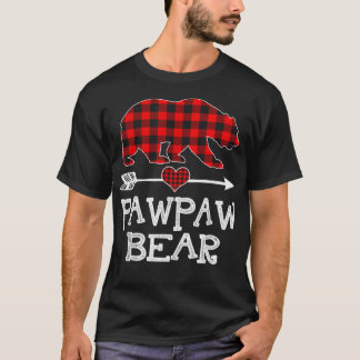 Pawpaw Bear Christmas Pajama Red Plaid Buffalo Fam T-Shirt
